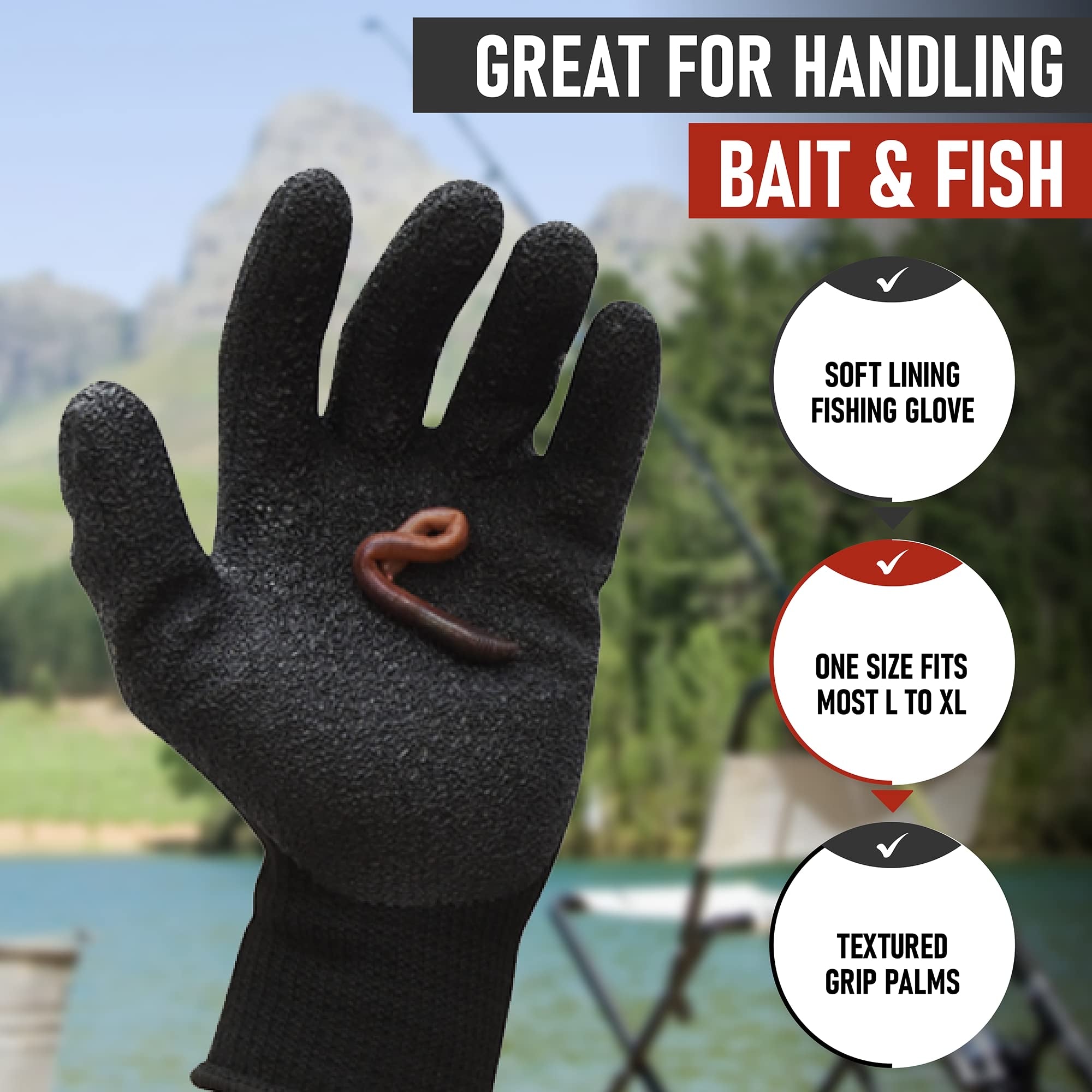 Saltwater Fishing Gloves Cut & Grip Resistant