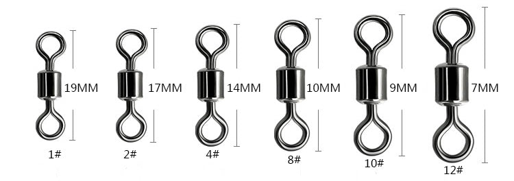Stainless Steel Figure-8 Swivel Connectors Sizes Bulk Pack Available