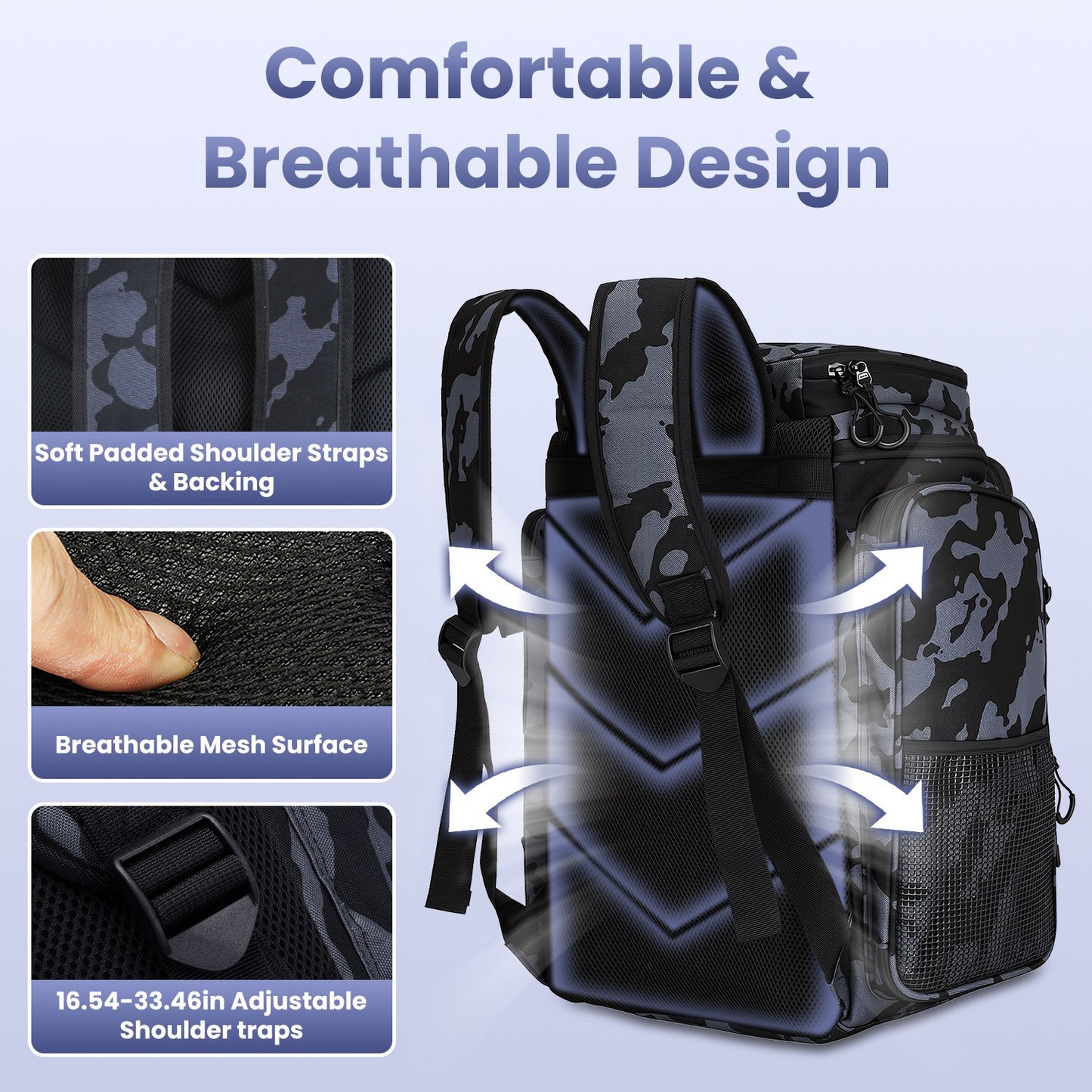 42L Waterproof Fishing Backpack with Rod Holders