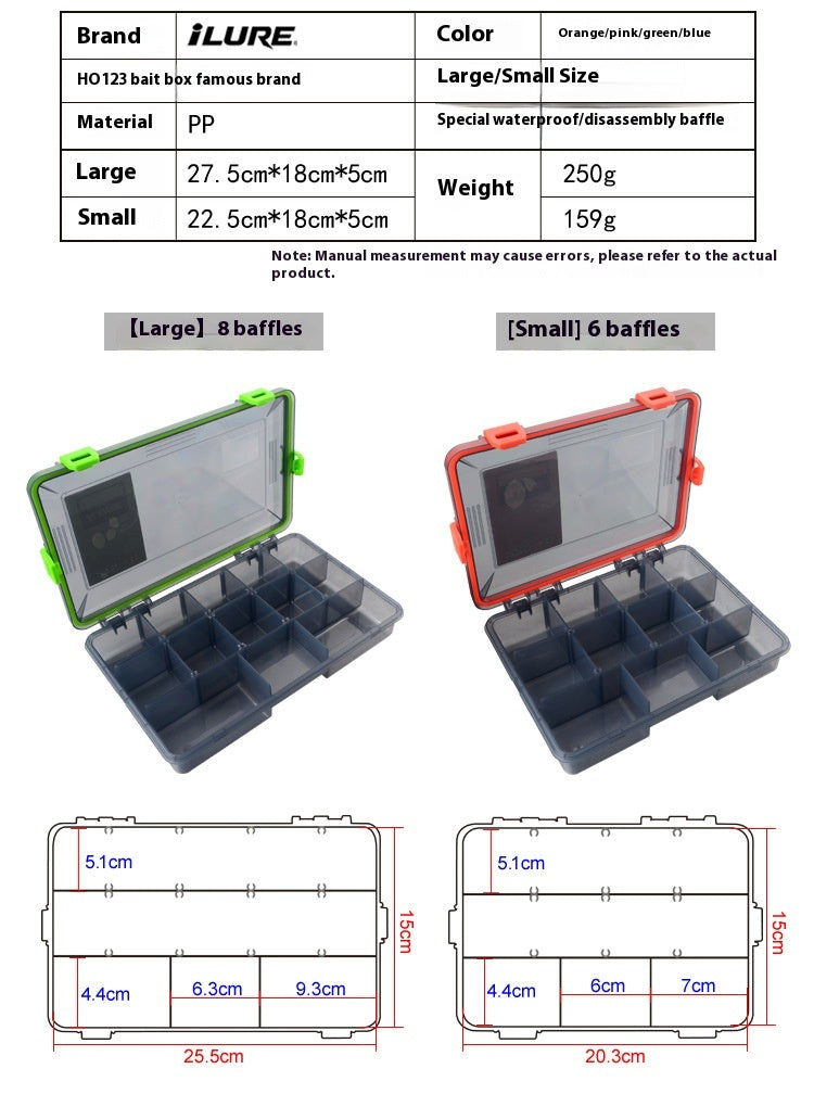 Multifunctional Waterproof Fishing Lure & Tackle Box – PP | 2 Sizes