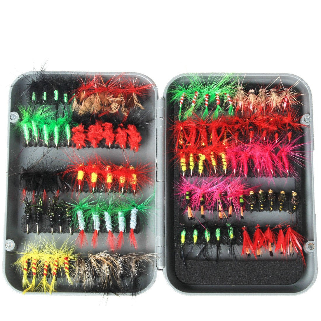 100-Piece Fly Fishing Bait Set – Bionic Insect Lures with Feather Hooks