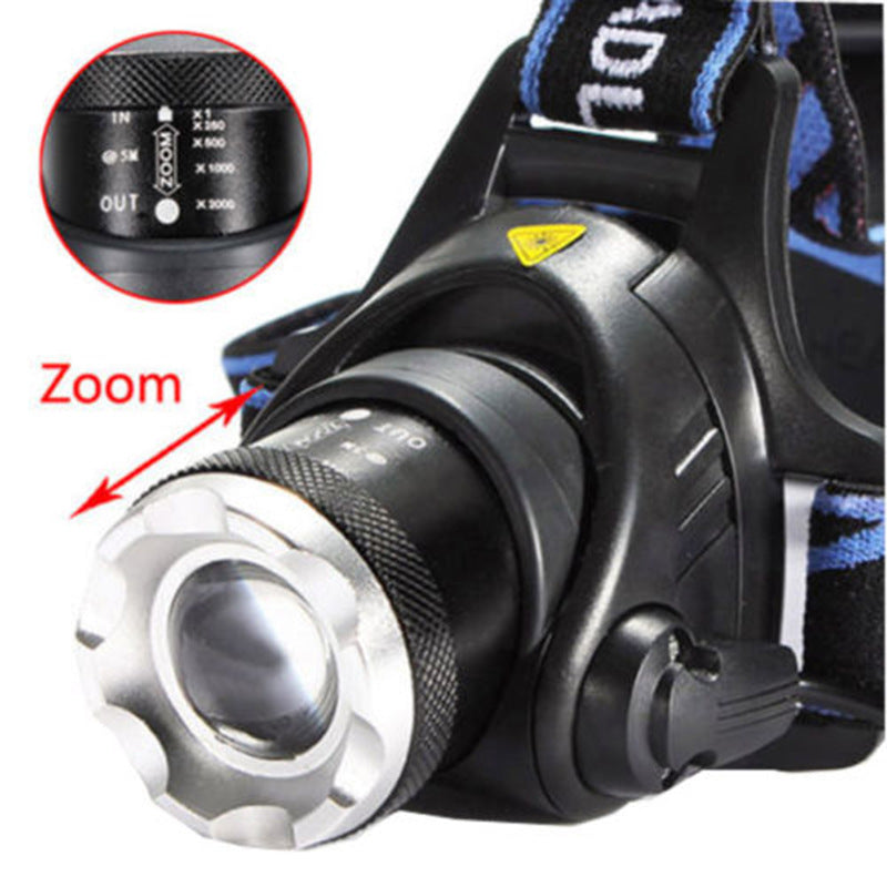 Telescopic Zoom LED Fishing Headlight – 500M Range | Outdoor Night Fishing