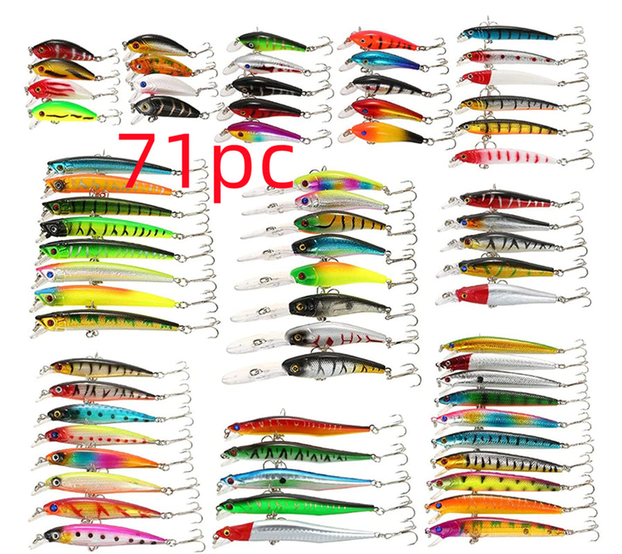 43-Piece Suit Portable Fishing Gear Set Plastic Bait