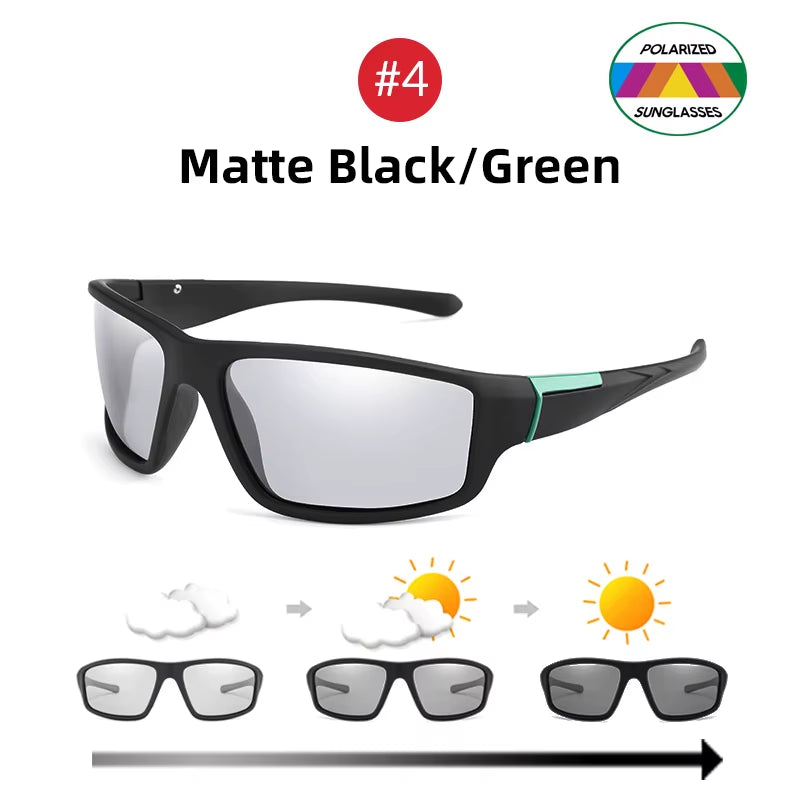 Men Photochromic Sunglasses Black Sports Goggles Women Color Changing Polarized Driving 2026 Discoloration Sun Glasses