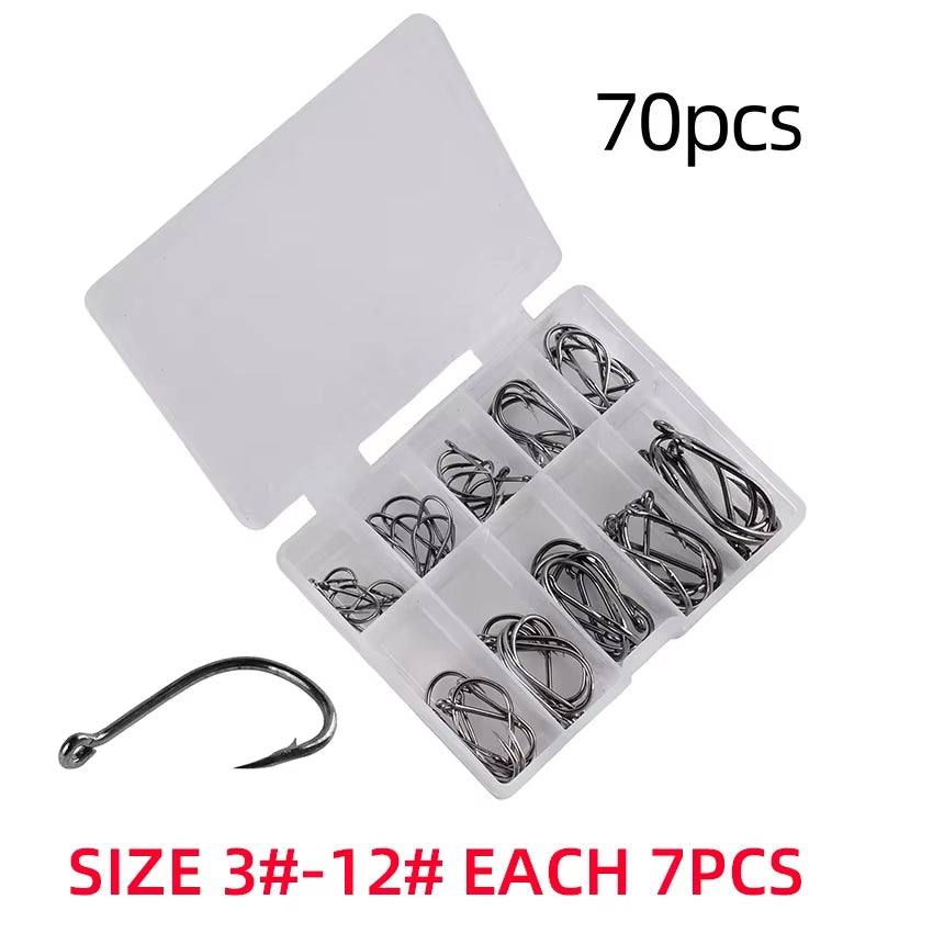Fishing Hooks Set High Carbon Steel Barbed Fishhooks for Saltwater Freshwater Fishing Gear Fishing Accessories
