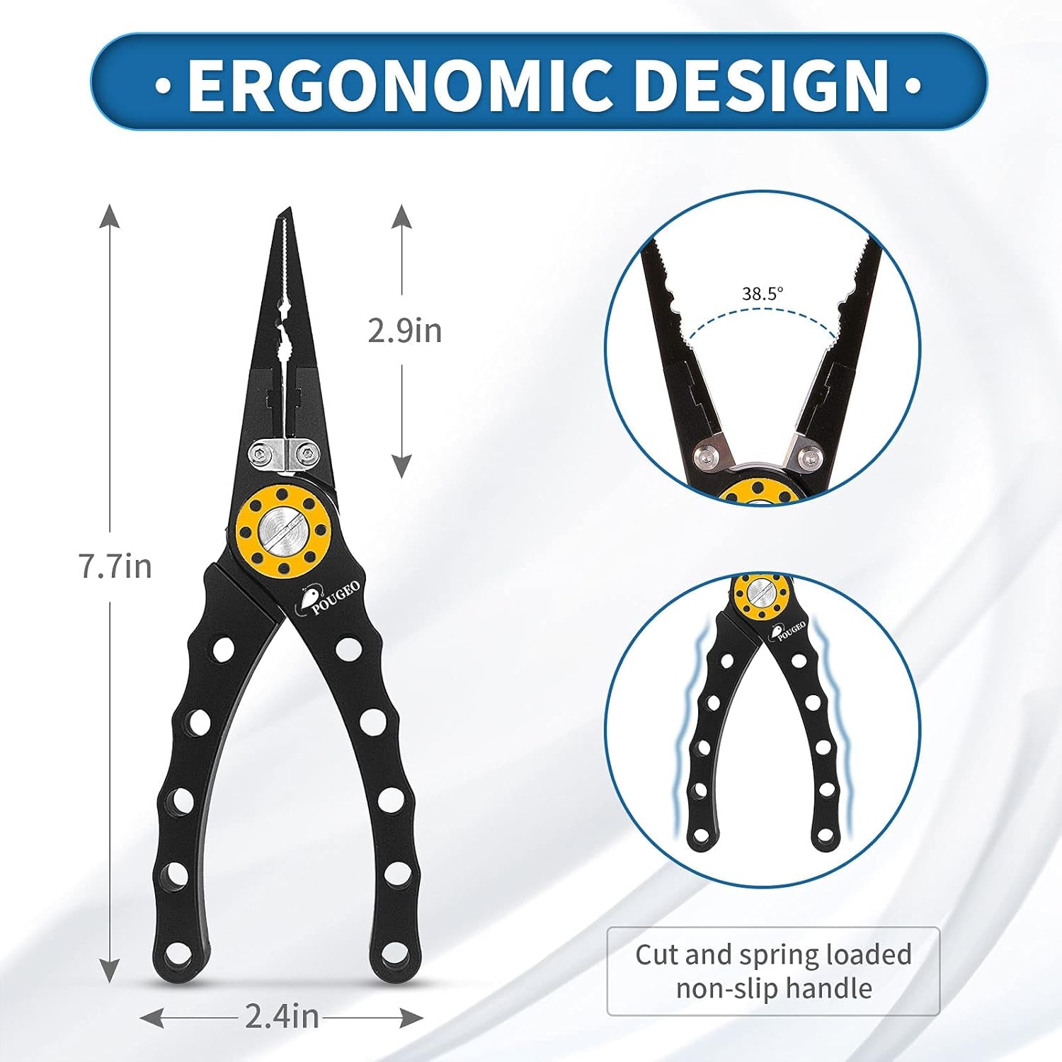 Fishing Pliers, Aluminum Saltwater Fishing Pliers Fish Hook Remover, Split Ring Pliers Fishing Pliers with Sheath and Lanyard Fish Pliers - Fishing Pliers & Tools Fly Fishing Gifts for Men