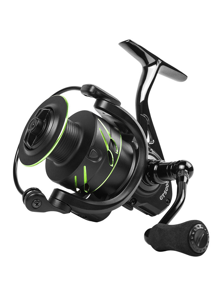 GT Series Long Cast Fishing Reel – Heavy Duty Saltwater Spinning Reel with Interchangeable Handle