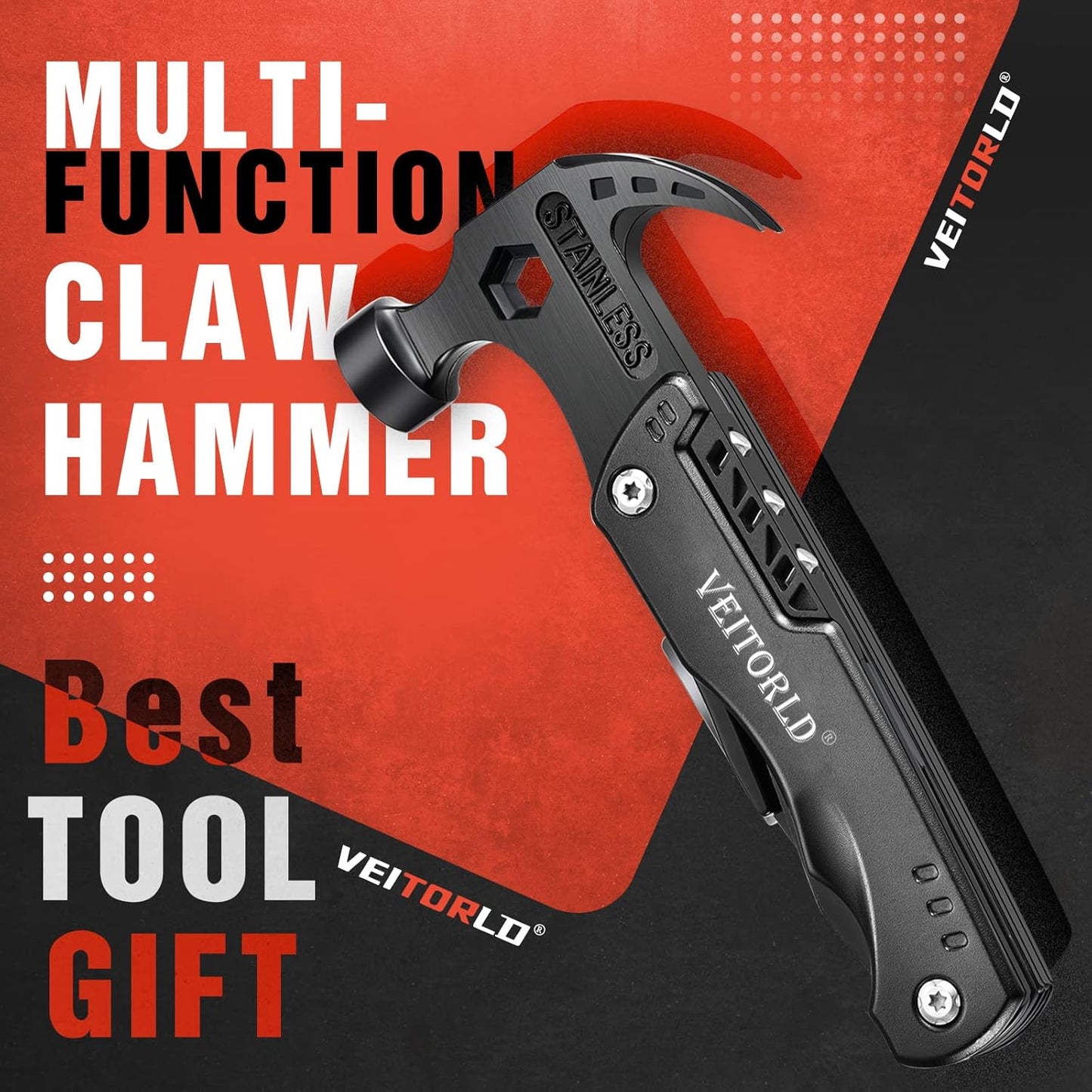 Gifts for Men Dad Him Fathers Day, Unique Anniversary Birthday Gifts Idea for Men Him Husband Boyfriend, All in One Tools Hammer Multitool, Camping Hunting Hiking Presents, Cool Gadgets