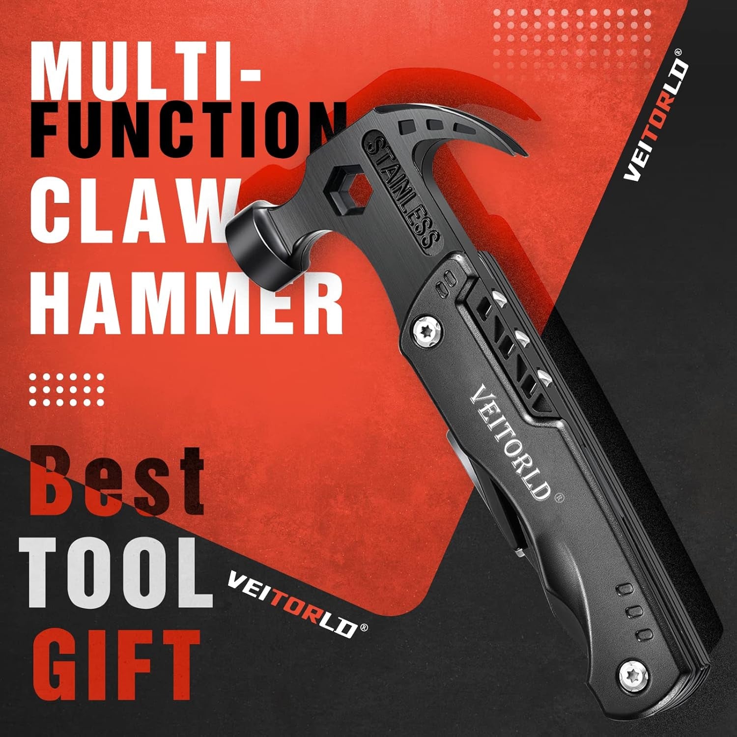 Gifts for Men Dad Him Fathers Day, Unique Anniversary Birthday Gifts Idea for Men Him Husband Boyfriend, All in One Tools Hammer Multitool, Camping Hunting Hiking Presents, Cool Gadgets