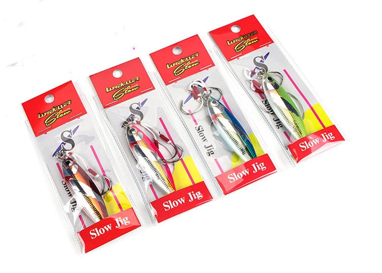 Laser Luminous Double Hook Slow Shake Iron Plate Lure – 40/60/80/100g