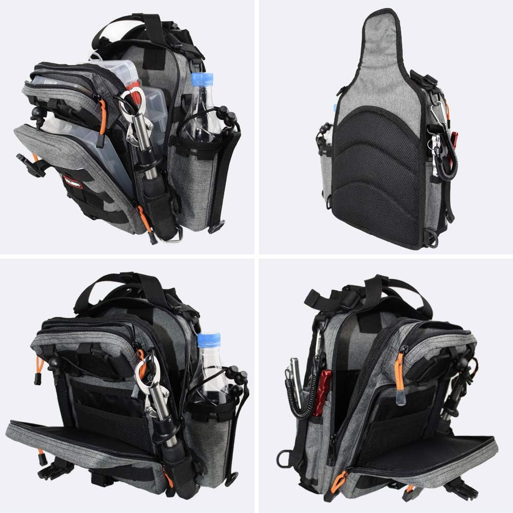 Fishing Tackle Backpack Storage Bag，Water-Resistant Fishing Backpack with Rod Holder，Fishing Gear Bag Gift for Men