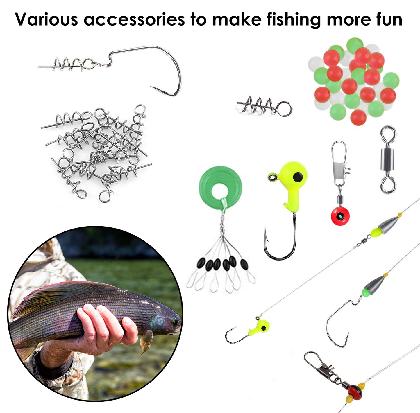 188-Piece Complete Fishing Tackle Kit with Box