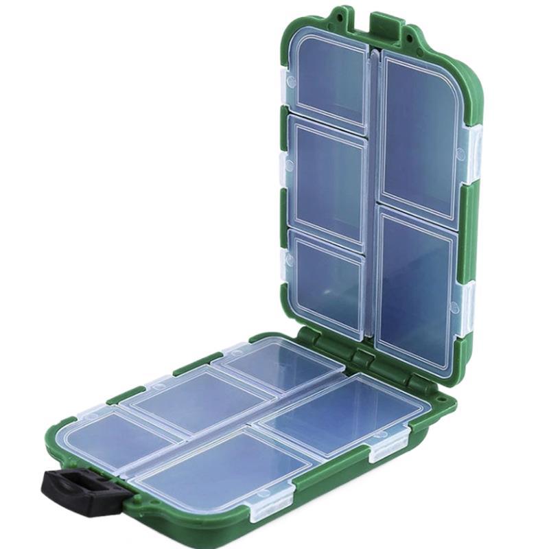 Waterproof Fishing Lure & Tackle Box – Green & Black | Compact PVC | Buckle Lock