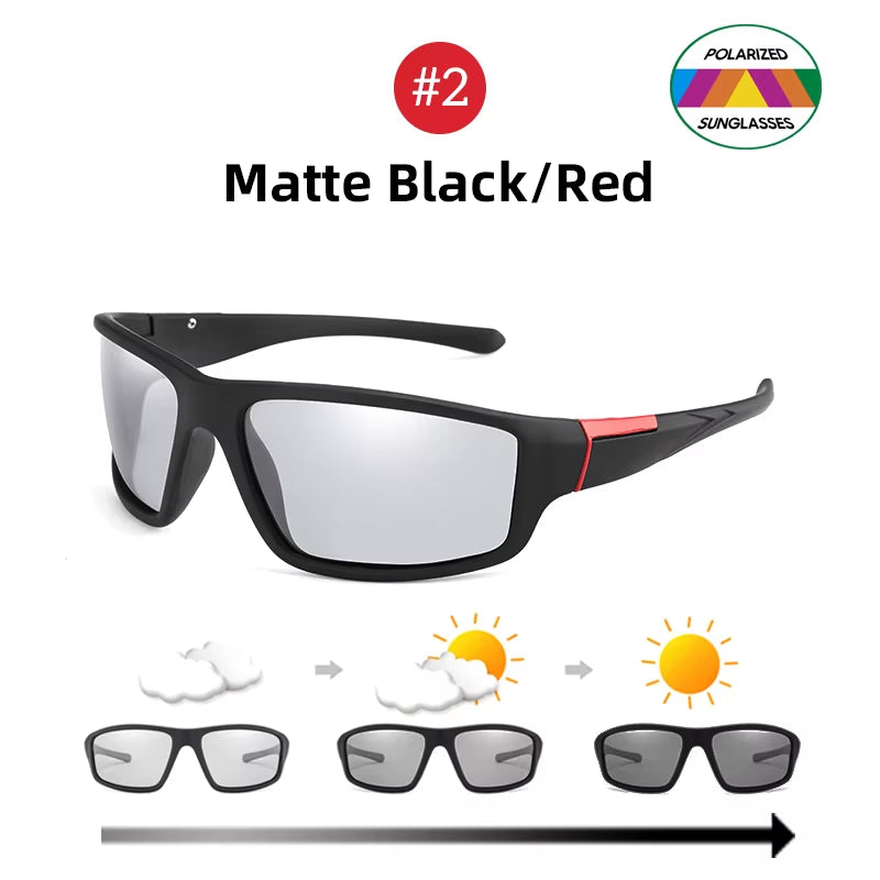 Men Photochromic Sunglasses Black Sports Goggles Women Color Changing Polarized Driving 2026 Discoloration Sun Glasses