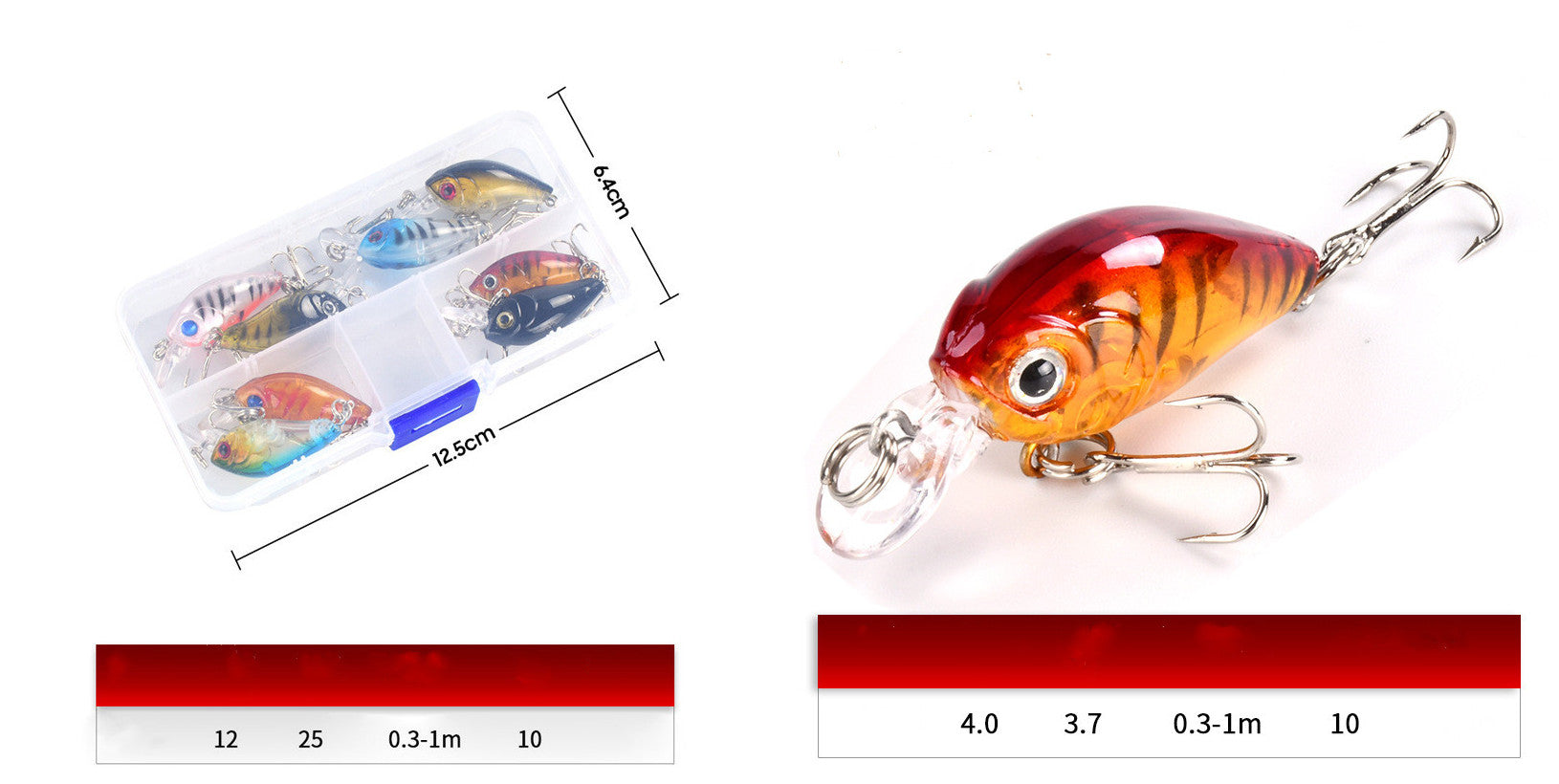 3.7g Luya Freshwater Fishing Bait Set