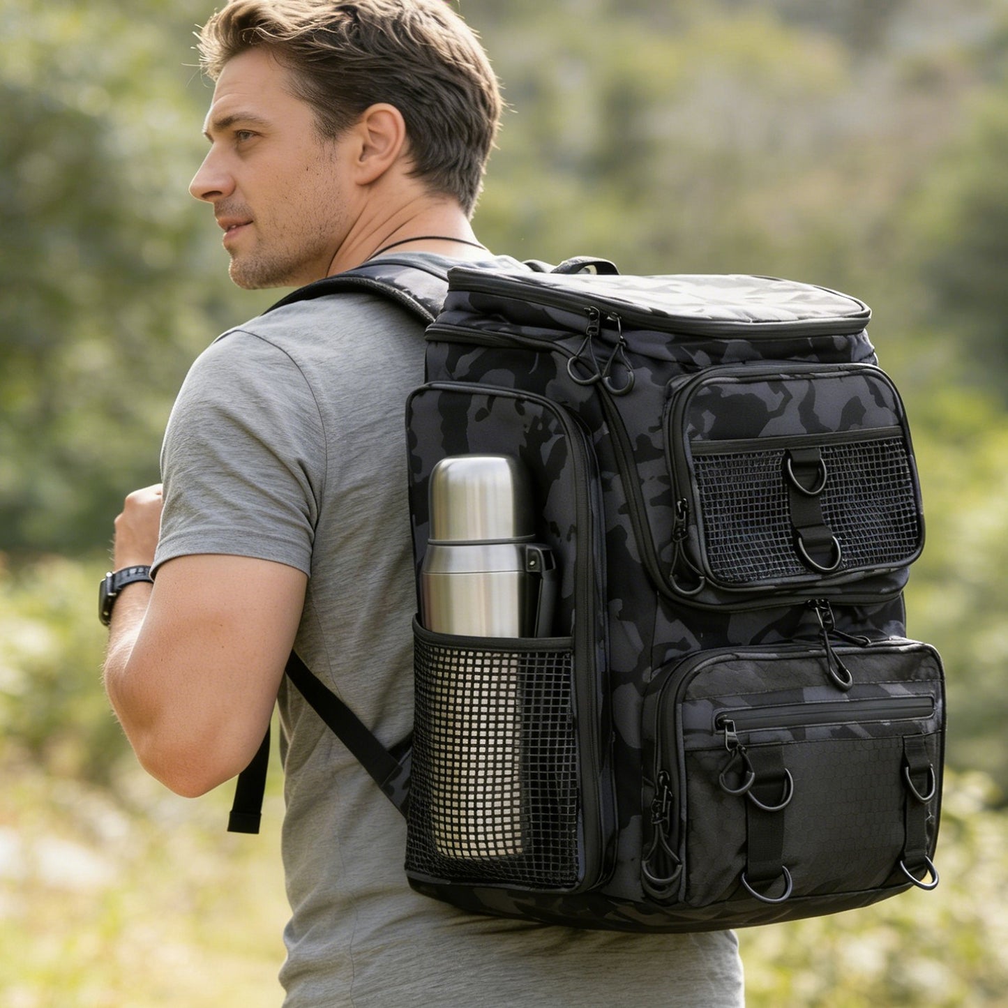 42L Waterproof Fishing Backpack with Rod Holders