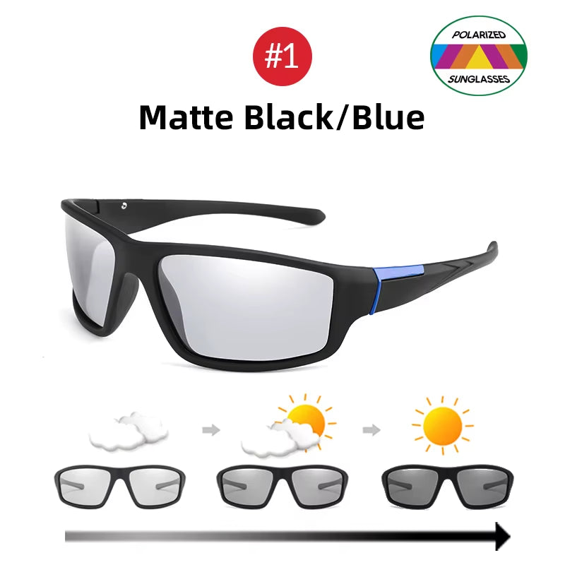 Men Photochromic Sunglasses Black Sports Goggles Women Color Changing Polarized Driving 2026 Discoloration Sun Glasses