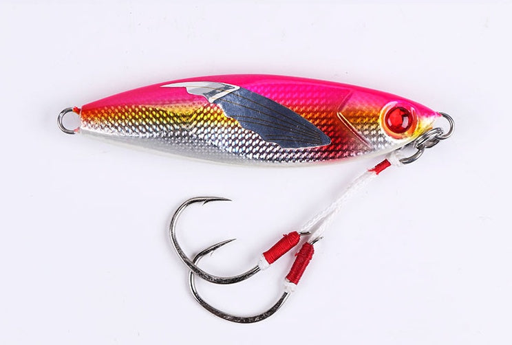 Laser Luminous Double Hook Slow Shake Iron Plate Lure – 40/60/80/100g