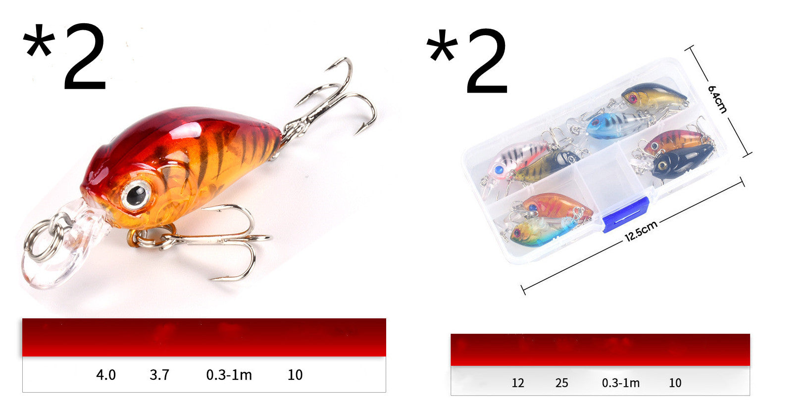 3.7g Luya Freshwater Fishing Bait Set