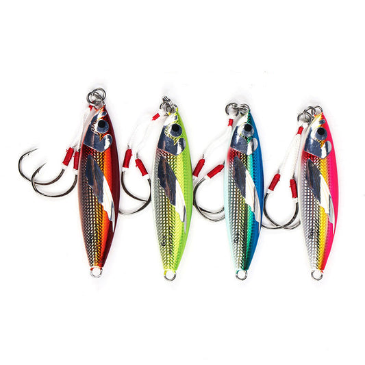 Laser Luminous Double Hook Slow Shake Iron Plate Lure – 40/60/80/100g