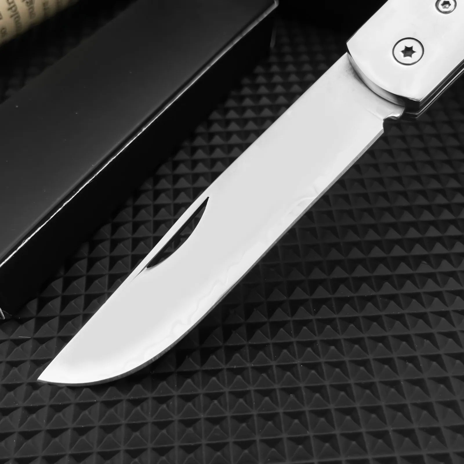 Compact Ebony Wood Folding Knife