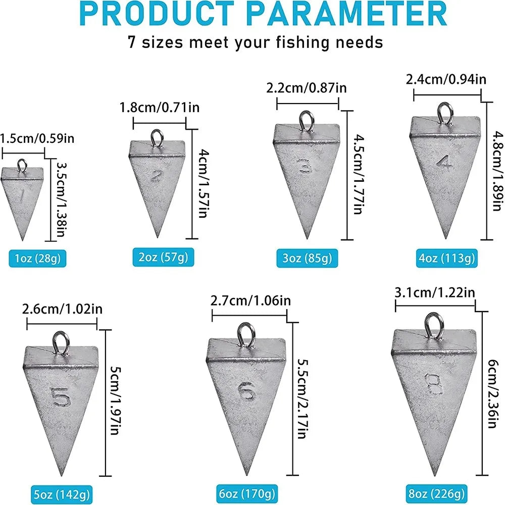 Pyramid Surf Sinkers – Saltwater Fishing Weights (2-Pack)