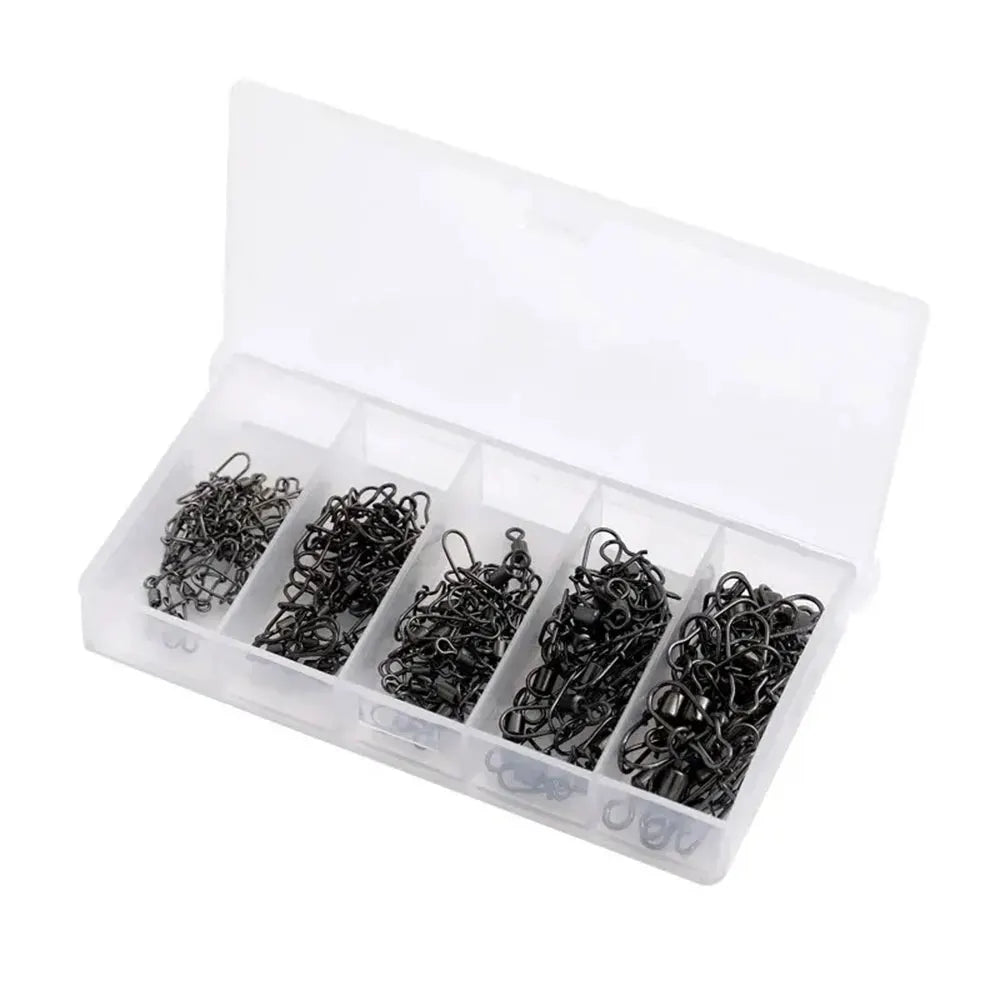 50-Pack Stainless Steel Rolling Swivels with Snap