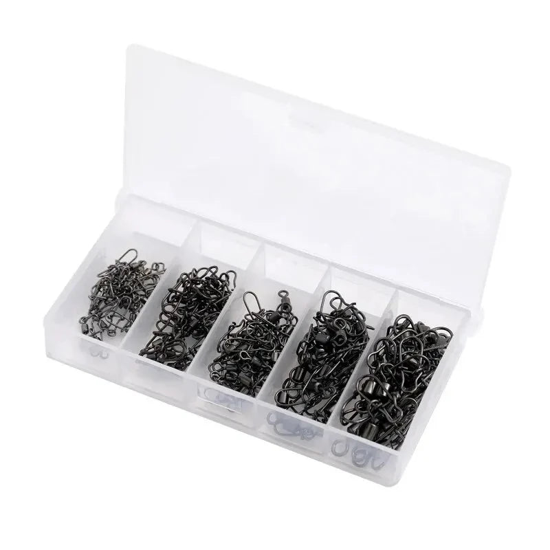 50-Pack Stainless Steel Rolling Swivels with Snap