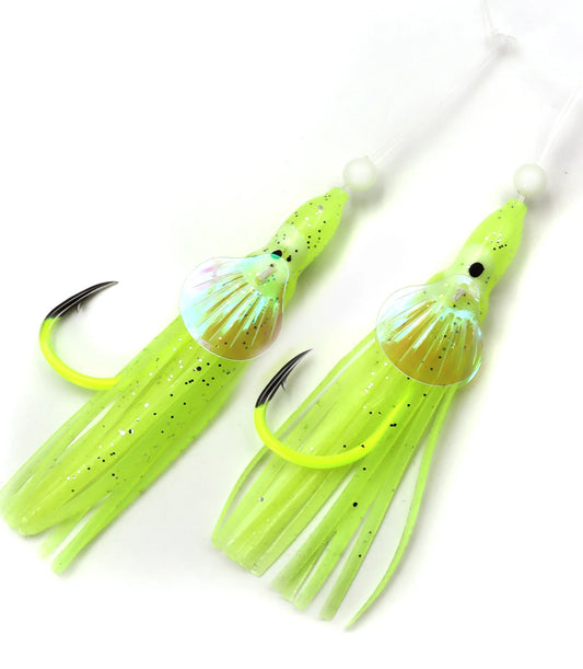 Saltwater Fishing Rigs with 0Ctopus Hooks Fake Squit Bait Snapper Catfish Surf Fishing String Hooks Fishing Bait Rigs