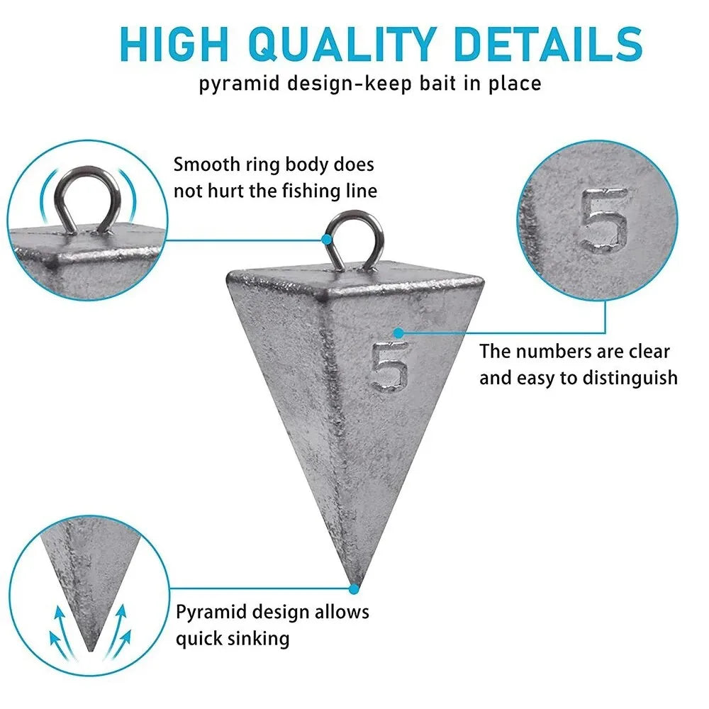Pyramid Surf Sinkers – Saltwater Fishing Weights (2-Pack)