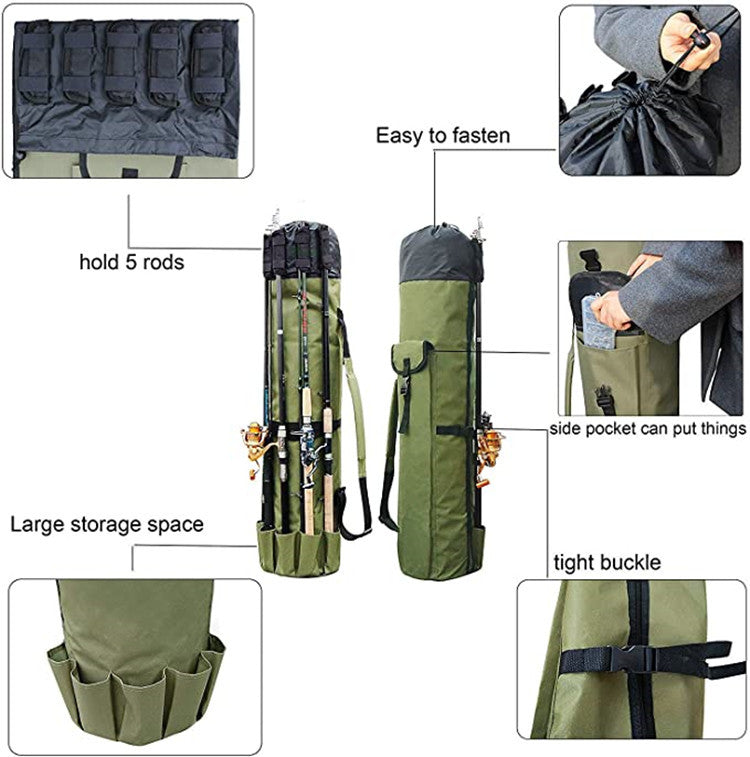 Multifunctional Fishing Rod & Gear Storage Bag – 600D Oxford | 123cm