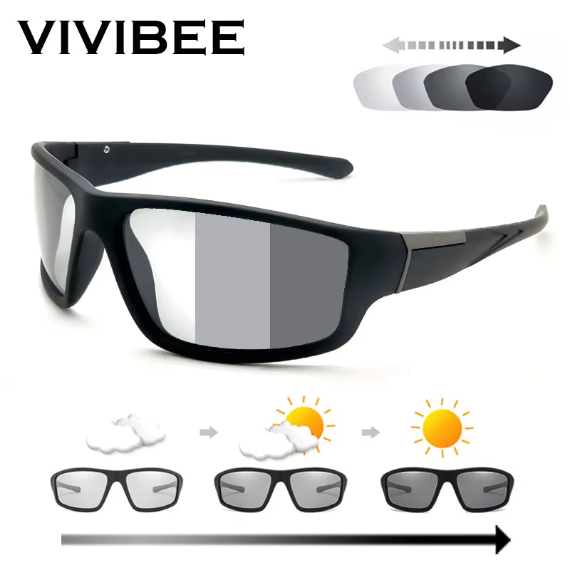 Men Photochromic Sunglasses Black Sports Goggles Women Color Changing Polarized Driving 2026 Discoloration Sun Glasses