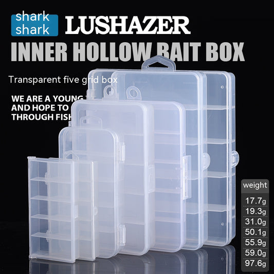 Transparent Fishing Tackle Storage Box – Multi-Grid Organizer | Multiple Sizes