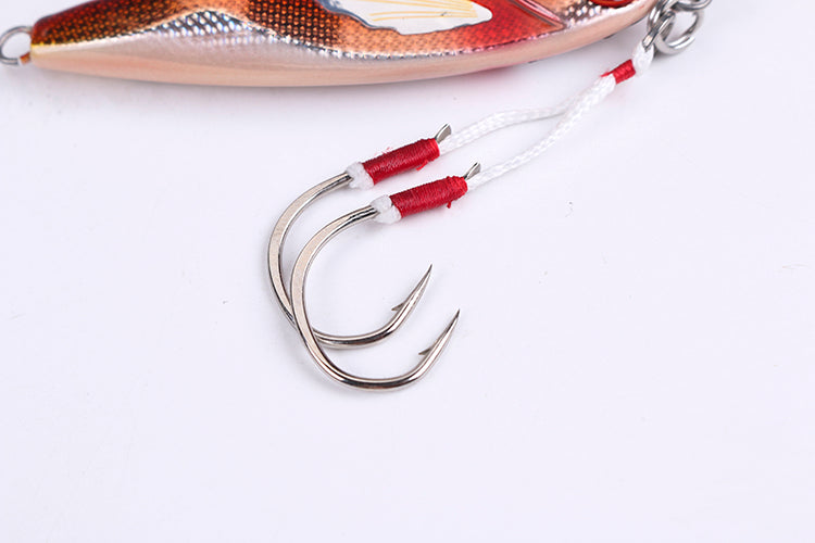 Laser Luminous Double Hook Slow Shake Iron Plate Lure – 40/60/80/100g