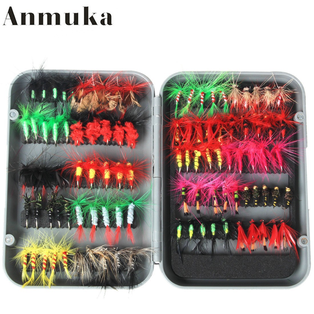 100-Piece Fly Fishing Bait Set – Bionic Insect Lures with Feather Hooks