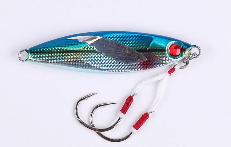 Laser Luminous Double Hook Slow Shake Iron Plate Lure – 40/60/80/100g