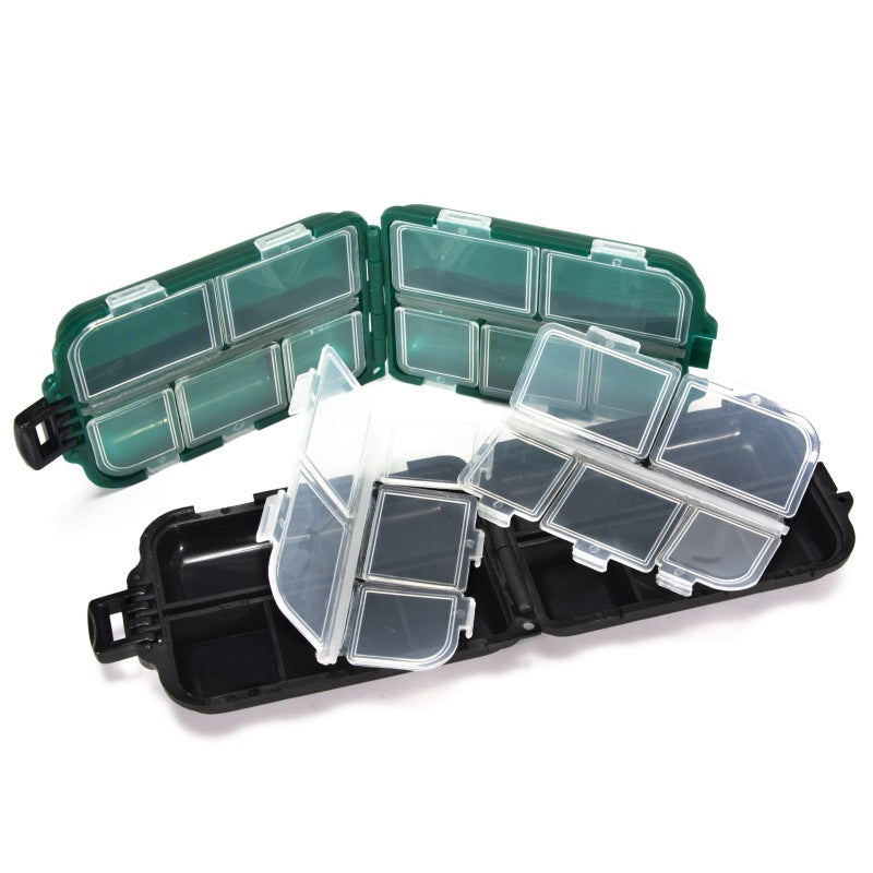 Waterproof Fishing Lure & Tackle Box – Green & Black | Compact PVC | Buckle Lock