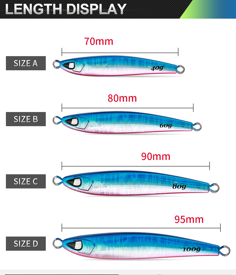 Long Cast Metal Jig Lure for Sea & Boat Fishing – 40/60/80/100g