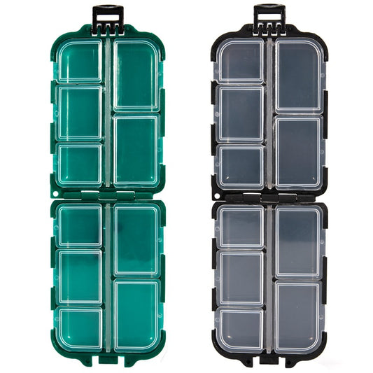 Waterproof Fishing Lure & Tackle Box – Green & Black | Compact PVC | Buckle Lock