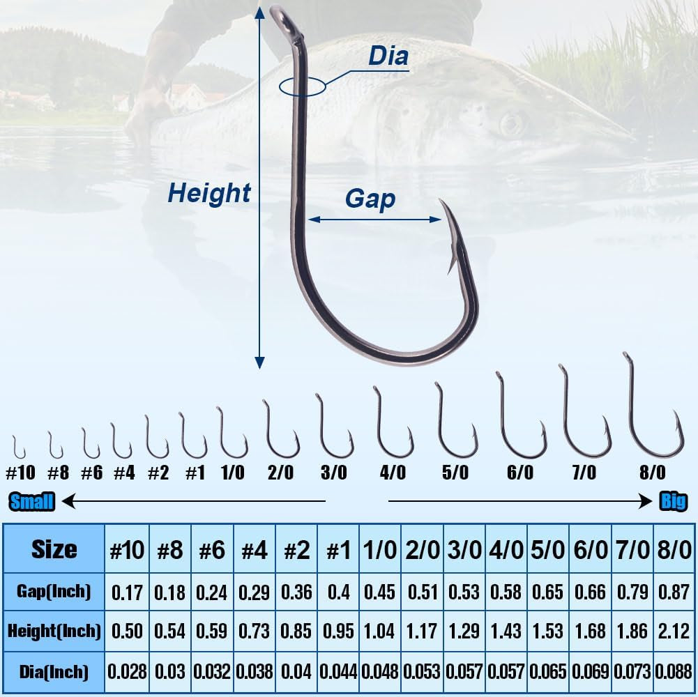 Octopus-Hook-Fishing-Beak-Circle-Hooks-Freshwater-Red-Black-100-50 Pack